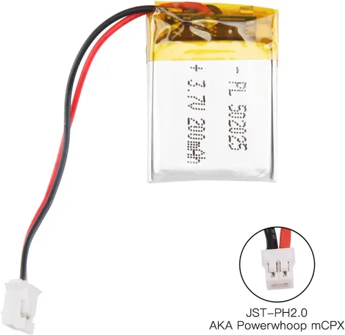 Vista 2 de Batería de 3.7V 200mAh 502025 Li-ion Li-Po recargable de iones de litio con conector de paso de 2P PH 0.079 in