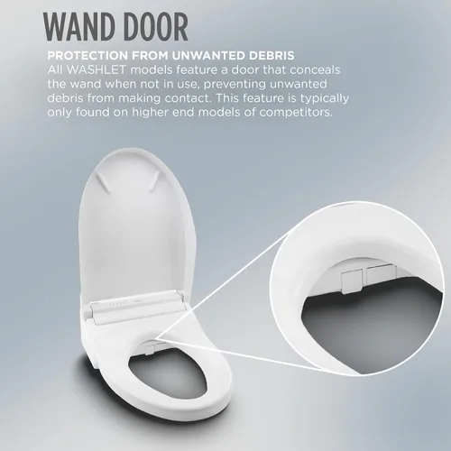 Vista 11 de TOTO® WASHLET®+ S7 - Asiento electrónico de inodoro con bidé con limpieza de varilla EWATER+® y taza clásica, alargado, color blanco algodón
