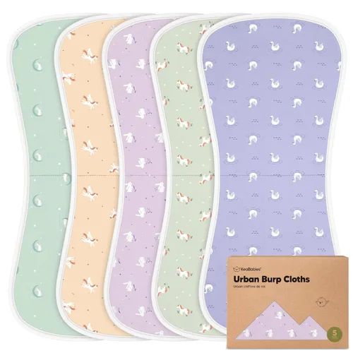 Vista 42 de Paños orgánicos para eructos para bebés niños y niñas, paquete de 5 paños de algodón súper absorbentes para bebés, trapos suaves y afelpados