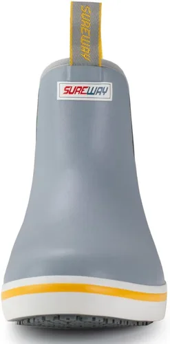 Vista 6 de SUREWAY Botas de cubierta profesionales antideslizantes para pesca y tobillo para hombre, botas de lluvia impermeables