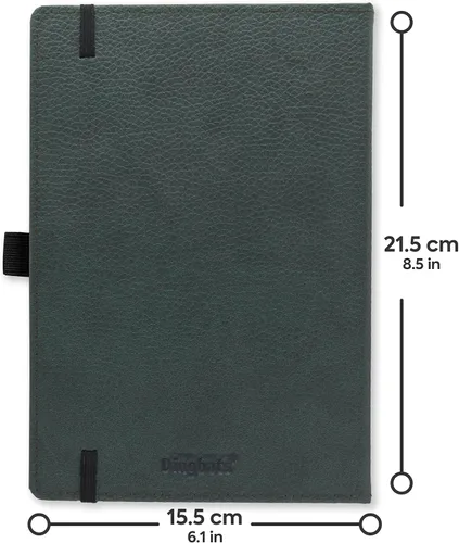 Vista 2 de Dingbats* Cuaderno de Escritura Liso Wildlife A5 - Tapa Dura de Cuero Vegano - Ideal para Trabajo, Viajes - Bolsillo, Cierre Elástico y Marcapáginas