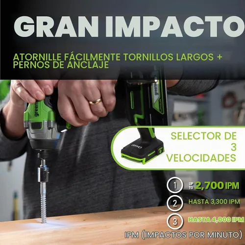 Vista 5 de Greenworks - Herramientas eléctricas CK24L1520, con kit de batería, color verde