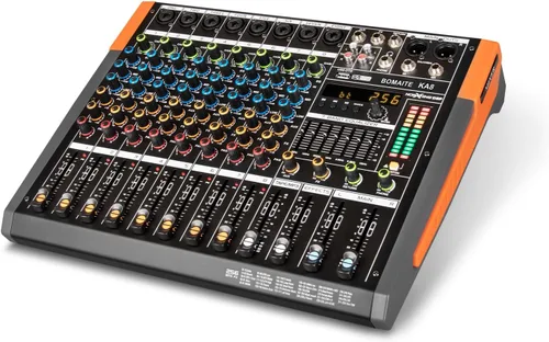 Vista 7 de Mezclador de 8 canales para karaoke, iglesia y fiesta Bluetooth USB Audio Mixer con 48V Phantom Power