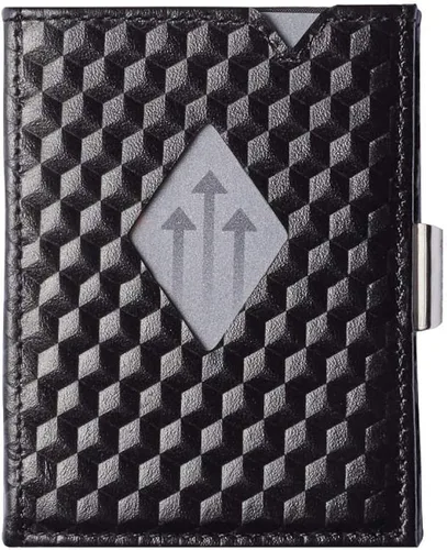 Vista 4 de EXENTRI Billetera Trifold de cuero - bloqueo RFID con clip de bloqueo de acero inoxidable
