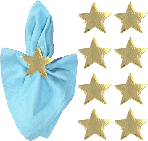 Vista 13 de Juego de 12 servilleteros de mariposa dorados brillantes para decoración de dorado (Bright Gold)