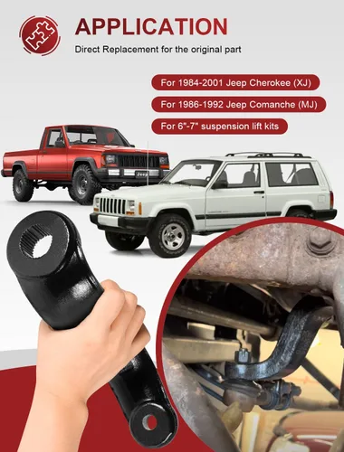 Vista 2 de Brazo Pitman Drop 6610 para Jeep Cherokee XJ 1984-2001 y Jeep Comanche MJ 1986-1992 para kits de elevación de suspensión de 6"-7