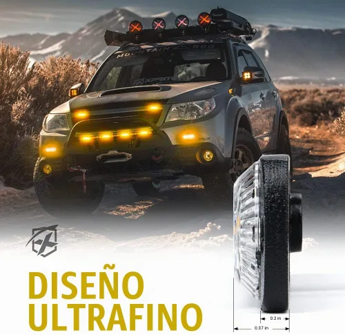 Vista 4 de Xprite 10 luces estroboscópicas de emergencia, ámbar de 6 LED de montaje en superficie, luces estroboscópicas intermitentes, función de Ámbar-10