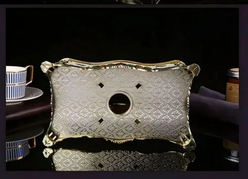 Vista 5 de Soporte para cubierta de pañuelos, castillo creativo en relieve y diamantes de imitación rectangular de acrílico para caja de pañuelos