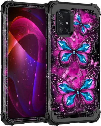 Vista 77 de Miqala Funda para Galaxy A14 5G, que brilla en la oscuridad, tres capas, resistente, a prueba de golpes, protección completa, parachoques