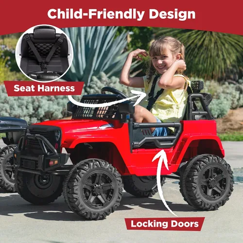 Vista 5 de Best Choice Products - Auto de 12 V para niños con control remoto para Rojo