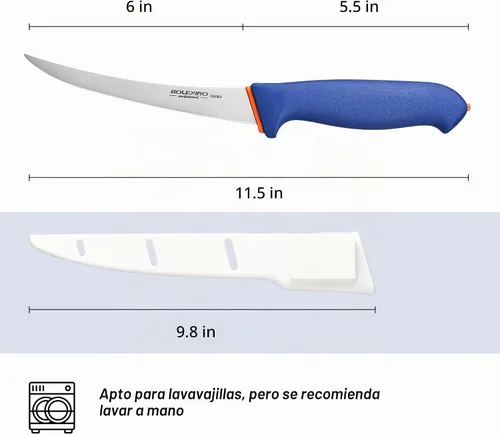 Vista 7 de Cuchillo de deshuesado de 6 pulgadas Hoja curvada flexible