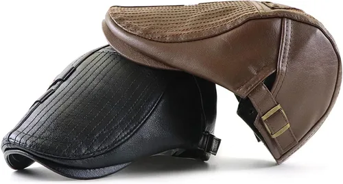Vista 5 de Sombrero de periódico clásico de piel sintética para hombre, sombrero de hiedra de Gatsby, para conducir, cazar, pescar, para padre y papá