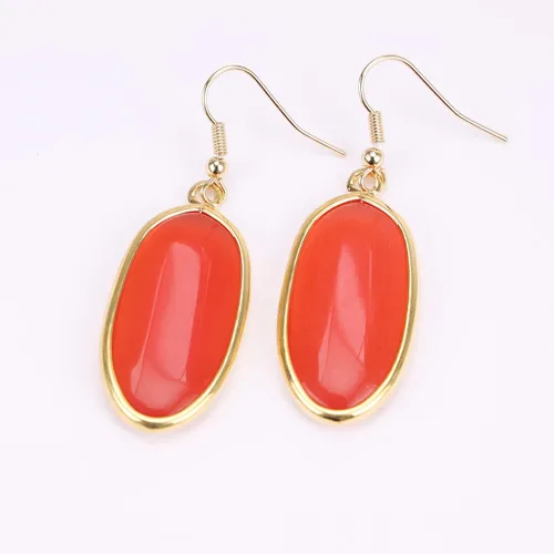 Vista 3 de Pendientes colgantes de piedra curativa de cristal natural para mujer