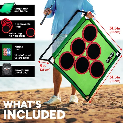 Vista 2 de Juego de Golf Pong, Juego Jumbo para Patio Trasero, Juego de Golf de Astillado Portátil para Interior-Exterior, Regalo de Golf para Hombres, Mujeres