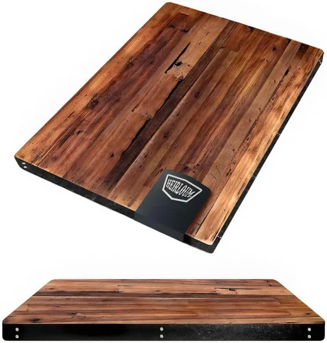 Vista 19 de Mesa de madera recuperada, pieza de madera reciclada rústica perfecta para cocinas, comedor y mesas auxiliares