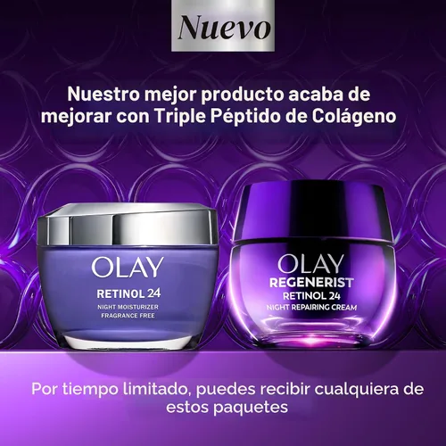Vista 2 de Olay Crema de noche de retinol para mujeres, hidratante facial antienvejecimiento, sin fragancia, no grasa, antiarrugas, líneas finas suaves