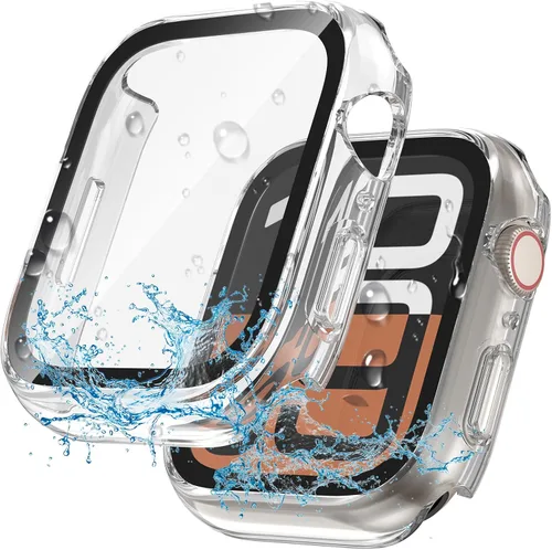 Vista 10 de YIJDACASE - Juego de 2 estuches impermeables para protector de pantalla de Apple Watch Series 10 Series 11 (2025) 46mm con vidrio templado