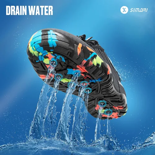 Vista 5 de Simari Zapatos de agua para mujer, hombre, natación, playa, piscina, deportes acuáticos, secado rápido, estilo descalzo, buceo, surf y caminar