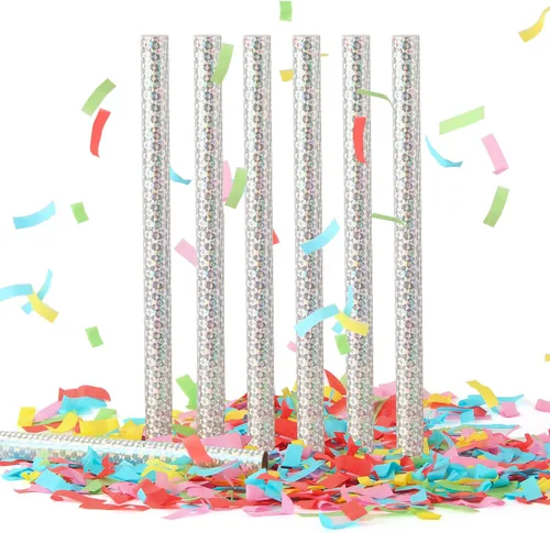 Vista 8 de BATTIFE Paquete de 40 varitas de confeti blanco, confeti de papel de seda de 14 pulgadas, palitos de aleteo para bodas, celebraciones, aniversarios