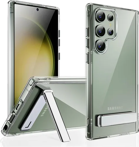 Vista 10 de CEDO - Funda con soporte para Samsung Galaxy S22 Ultra, ajustable en 3 direcciones con soporte de metal, parachoques a prueba de golpes de grado
