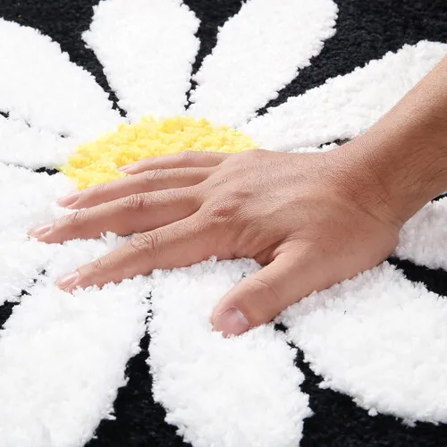 Vista 3 de Bonita alfombra de baño, alfombra antideslizante de absorción de agua, suave, lavable a máquina, para dormitorio, cocina, baño, inodoro, 25.6 x 25.6