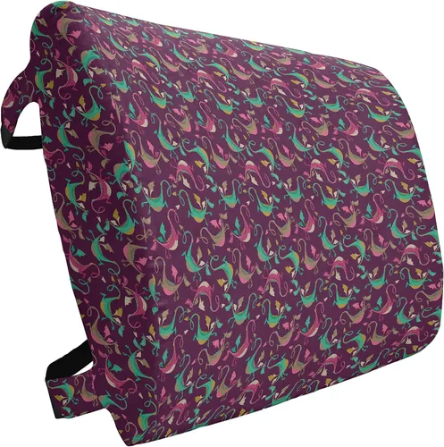 Vista 67 de Ambesonne Almohada de viaje para pizza, con patrón dibujado a mano, menú de pizzería, comida rápida, deliciosa comida gourmet, accesorio de viaje