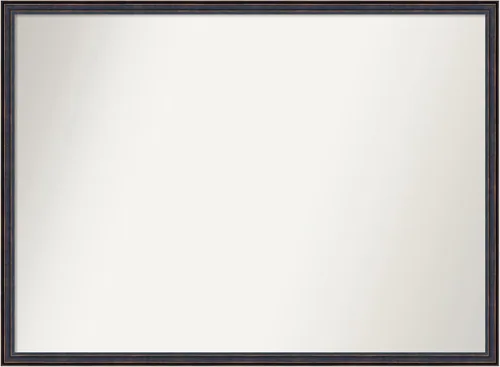 Vista 66 de Amanti Art Espejo de baño de bronce para sobre el fregadero, 25 x 26 pulgadas, espejo rectangular de bronce oscuro, marco de madera tradicional