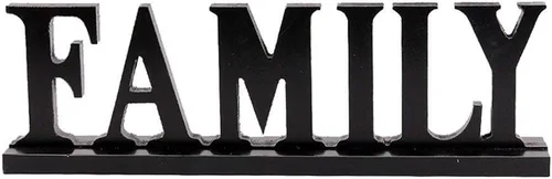 Vista 9 de YUMBOR - Letrero de madera negra con recorte de texto en inglés «Blessed Freely Stand» para decoración de mesa de cocina, mesa, chimenea, mantel
