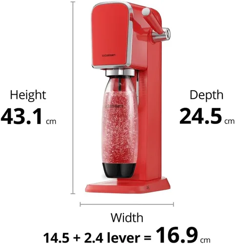 Vista 23 de SodaStream Máquina de agua con gas Art (negro) con CO2 y botella apta para lavavajillas