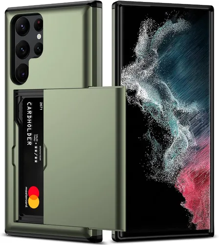 Vista 8 de Nvollnoe Funda para Samsung S22 con tarjetero 5G de 6.1 pulgadas, delgada, de doble capa, resistente, protector para Galaxy S22, funda con ranura