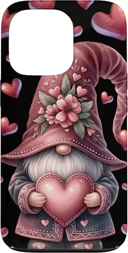 Vista 10 de iPhone 11 Pro Max - Funda con diseño de corazón para mujer, diseño retro de gnomo de amor para el día de San Valentín