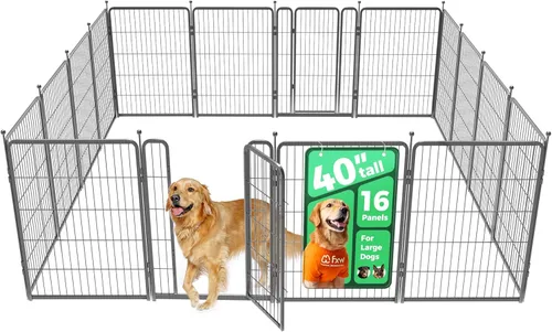 Vista 9 de FXW Aster - Corralito para perros diseñado para patio, 24 pulgadas, 8 paneles