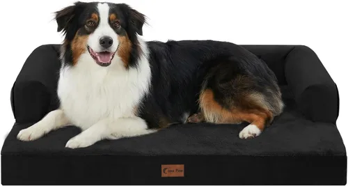 Vista 39 de Cama ortopédica para perros extragrandes, cama de espuma XL con forma de caja de huevos impermeable con lados 45x35 pulgadas, cama de sofá