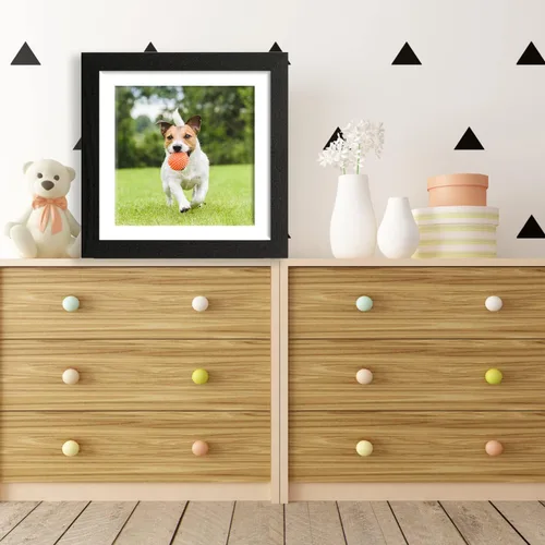 Vista 6 de YK artwood Impresiones en lienzo personalizadas con tus fotos, marco personalizado de 8 x 8 pulgadas, marco moderno de madera negra con tu foto