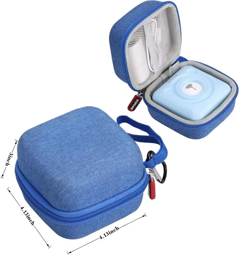 Vista 6 de Estuche rígido de almacenamiento EVA para PeriPage A6 Mini impresora, HuiJuKeJi Sticker Impresora (con bolsillo de malla Mini Impresora)