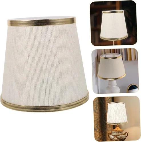 Vista 9 de Housoutil Cubierta de lámpara de mesa cubierta de luz de tela para decoración del hogar E14 Socket estilo simple lámpara accesorio