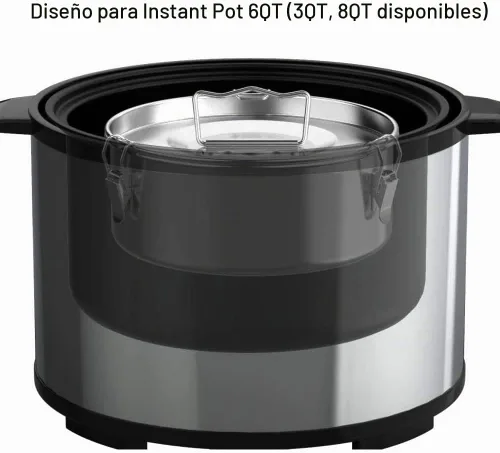 Vista 3 de Molde Flanera para sartén, molde de flan de acero inoxidable con tapa, máquina de flan para olla instantánea de 6 cuartos de galón