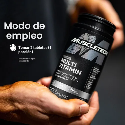 Vista 6 de MuscleTech Platinum Multivitamins para Hombres y Mujeres - Suplemento Multivitamínico para Apoyo Inmunológico - 18 Vitaminas y Minerales, Vitamina A