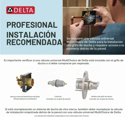 Vista 3 de Delta Faucet R10000-UNWS MultiChoice - Cuerpo de válvula universal para bañera y ducha para juegos de molduras de grifo de bañera