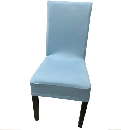 Vista 2 de 4 piezas de funda protectora con tejido elástico (elastano) lavable para silla de comedor, funda para asiento para todas las estaciones