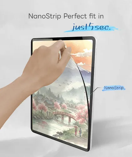 Vista 4 de EIP Protector de pantalla desmontable para iPad A16/10th, antiluz azul para ojos, nano tira reutilizable, fácil de instalar y quitar, antirreflejo