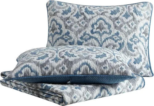 Vista 12 de Tommy Bahama - Juego de edredón de tamaño queen, ropa de cama reversible de algodón con funda de almohada a juego, juego de ropa de cama súper suave