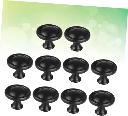 Vista 3 de OSALADI 20pcs aleación de aluminio manijas de gabinete redondo puerta tira hardware negro para gabinetes