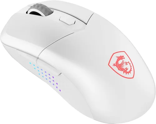 Vista 4 de msi Versa 300 Elite - Mouse inalámbrico blanco para juegos, sensor óptico de 26000 DPI, frecuencia de sondeo de 1000 Hz, simétrico, interruptores