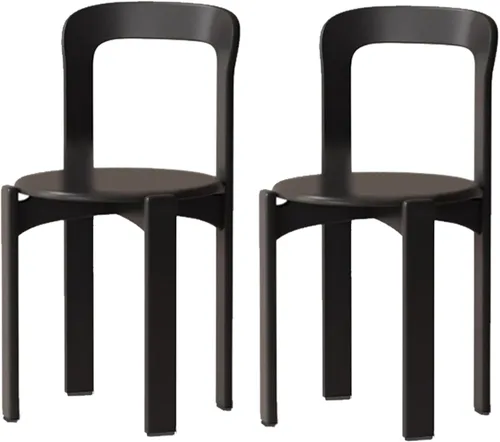 Vista 11 de Silla de comedor moderna y versátil, sillas de cocina con marco de madera apilable, silla lateral sin brazos, taburete para el hogar para habitación