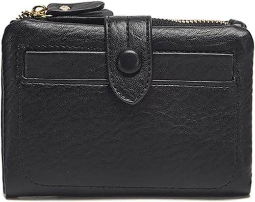 Vista 13 de Monedero para mujer, cartera de piel sintética, monedero para cambio, monedero, Albaricoque