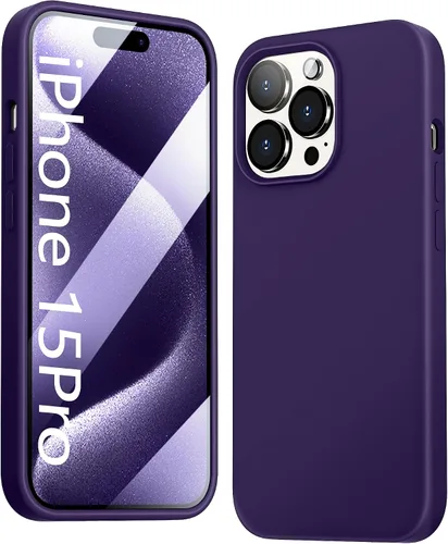 Vista 12 de Funda 5 en 1 para iPhone 12 Pro con protector de pantalla y protector de lente de cámara, funda de silicona líquida para iPhone 12 Pro (verde alpino)