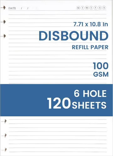 Vista 13 de Yoment - Cuaderno de diario de cuero para trabajo, recargable, 224 páginas, 100 GSM, papel grueso, cuaderno de 5 materias con separadores y pestañas