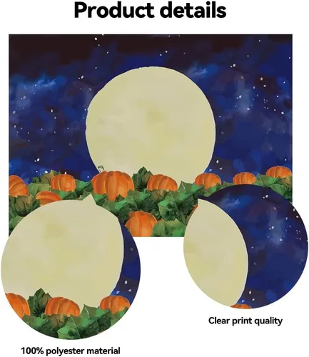 Vista 6 de Fondo de fotografía de campo de calabaza de Halloween de 10 x 8 pies, cielo estrellado, noche, luna, fondo de Halloween, baby shower, fiesta