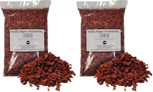 Vista 6 de Red BELL Peppers - Bolsa a granel de 1 libra, sellada térmicamente para mantener la frescura, condimento para especias trituradas y secas